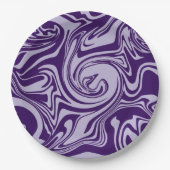 Assiettes En Carton Déversement - Violet (Devant)