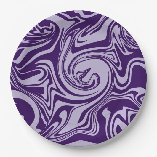 Assiettes En Carton Déversement - Violet (Devant)