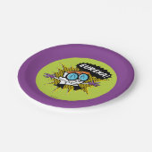 Assiettes En Carton Dexter "Eureka!" Halftone Callout Graphic (Angle)