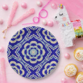 Assiettes En Carton Diamant Kaleidoscope bleu blanc (Fête)