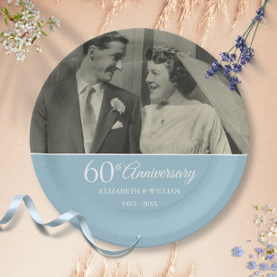 Assiettes En Carton Diamant photo Mariage du 60e anniversaire
