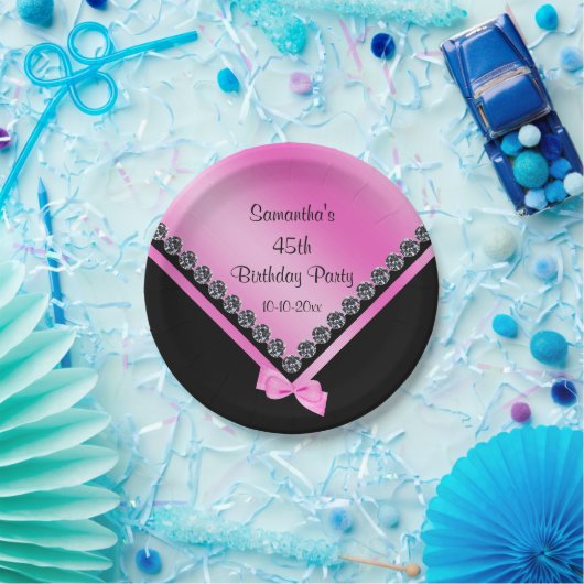 Assiettes En Carton Diamants assez scintillants et anniversaire d'arc (Fête)