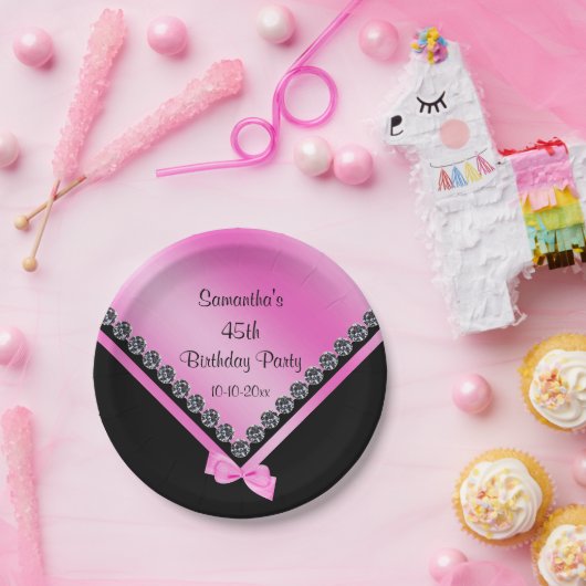 Assiettes En Carton Diamants assez scintillants et anniversaire d'arc (Fête)