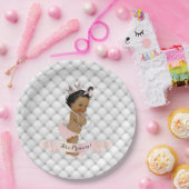 Assiettes En Carton Diamants de princes afro-américains bleu rose (Fête)