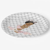 Assiettes En Carton Diamants de princes afro-américains bleu rose (Angle)