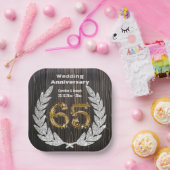 Assiettes En Carton Diamond Laurel & 65TH Gold, Anniversaire Mariage P (Fête)