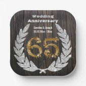 Assiettes En Carton Diamond Laurel & 65TH Gold, Anniversaire Mariage P (Recto)