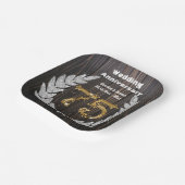 Assiettes En Carton Diamond Laurel & 75TH Gold, Anniversaire Mariage P (Angulaire)