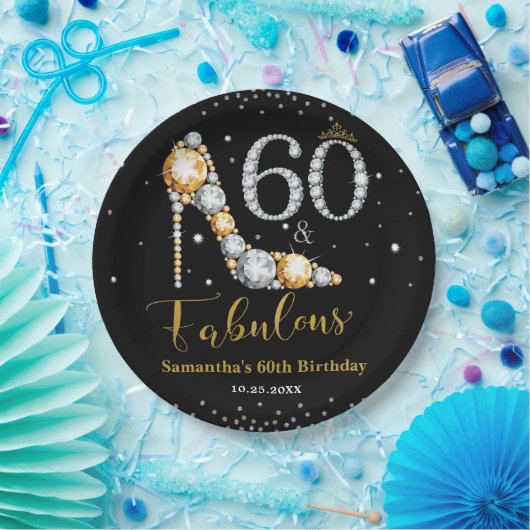 Assiettes En Carton Diamond Parties scintillant Cinquante et fabuleux  (Fête)