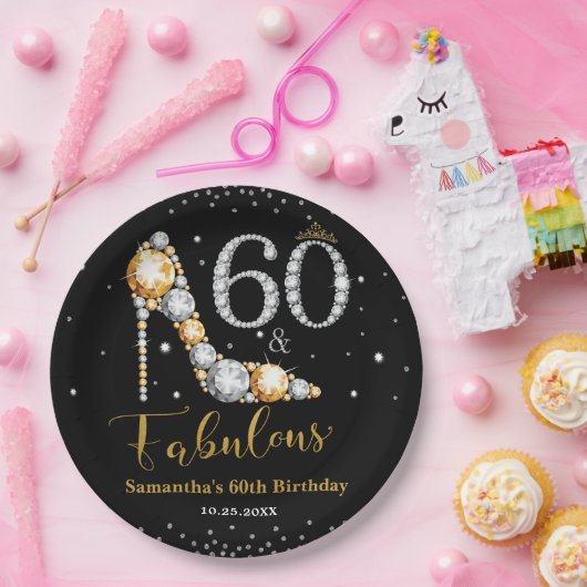 Assiettes En Carton Diamond Parties scintillant Cinquante et fabuleux (Fête)