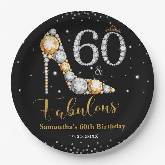 Assiettes En Carton Diamond Parties scintillant Cinquante et fabuleux  (Devant)