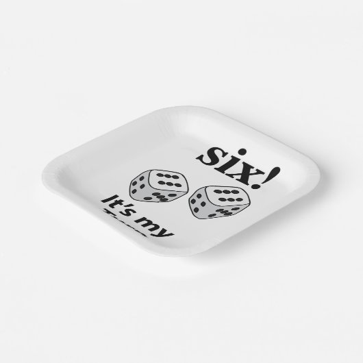 Assiettes En Carton Dice Rolling Six C'est mon tour Roll Dice Party (Angulaire)