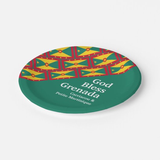 Assiettes En Carton DIEU BÉNISSE GRENADA Texte personnalisé VERT (Angle)