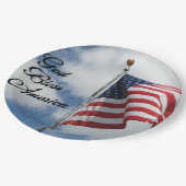 Assiettes En Carton Dieu bénisse l'Amérique ! (Angle)