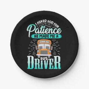 Assiettes En Carton Dieu M'A Fait Conduire Un Bus