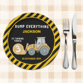 Assiettes En Carton "Dig In! Construction Truck Party for 3rd Birthday