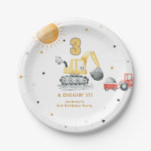 Assiettes En Carton Diggin’ It Yellow Construction Brithday Party (Devant)