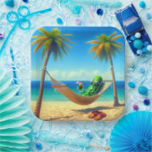 Assiettes En Carton Dill Picker Avec Cocktail Dans Un Hamac (Fête)