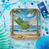 Assiettes En Carton Dill Pickle dans un hamac tropical (Fête)