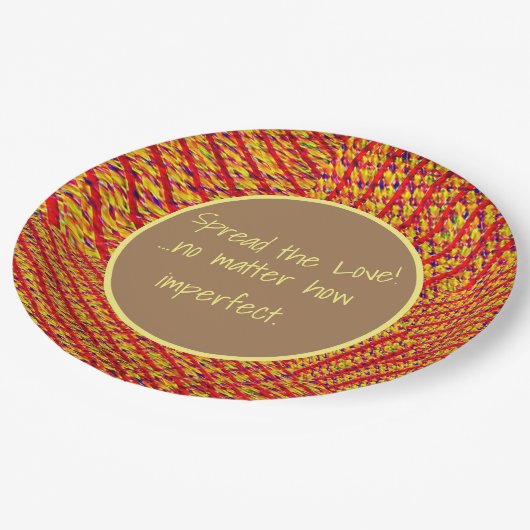 Assiettes En Carton Dimensions du bonheur Tweed Texturé Jeu (Angle)