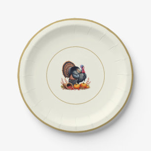 Assiettes En Carton Dinde de Thanksgiving