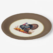 Assiettes En Carton Dinde de Thanksgiving (Angle)