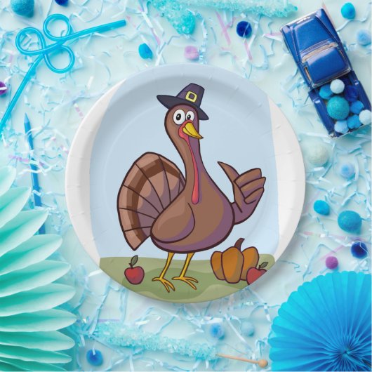 Assiettes En Carton dinde de vacances (Fête)