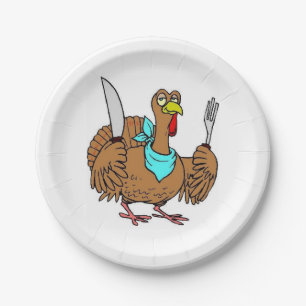 Assiettes En Carton Dinde drôle de Thanksgiving