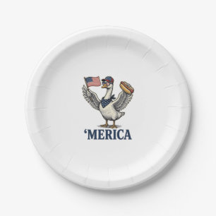 Assiettes En Carton Dinde patriotique 'Merica Hot Dog Vintage Chemise