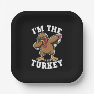 Assiettes En Carton Dinde Sassy Assortie Fête de Thanksgiving en Famil