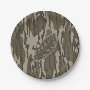 Assiettes En Carton Dindon Plume Fonds Camo Forêt