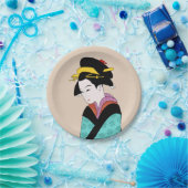 Assiettes En Carton Dîner à thème japonais avec Geisha (Fête)