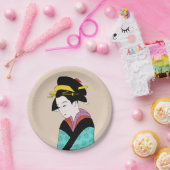 Assiettes En Carton Dîner à thème japonais avec Geisha (Fête)