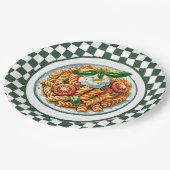 Assiettes En Carton Dîner aux pâtes en spirale (Angle)