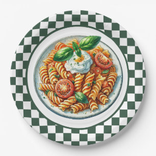 Assiettes En Carton Dîner aux pâtes en spirale