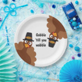 Assiettes En Carton Dîner d'action de grâce avec un graphisme turc (Fête)