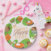 Assiettes En Carton Dîner d'action de grâce Turquie Citrouille automne (Fête)