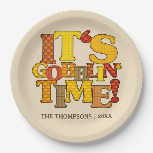 Assiettes En Carton Dîner d'action de grâces amusant (Devant)