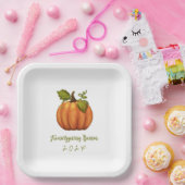 Assiettes En Carton Dîner d'amitié Citrouille Dîner (Fête)