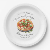 Assiettes En Carton Dîner d'amour et de pizza moderne Papier (Devant)