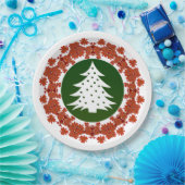 Assiettes En Carton Dîner d'arbre de Noël rouge et vert (Fête)