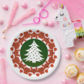 Assiettes En Carton Dîner d'arbre de Noël rouge et vert (Fête)