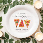 Assiettes En Carton Dîner de répétition d'amour et de pizza<br><div class="desc">Plaques de papier pour le dîner Love et Pizza</div>