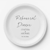 Assiettes En Carton Dîner de répétition de mariage à script simple (Devant)