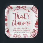 Assiettes En Carton Dîner de répétition de pizza au rouge italien C'es<br><div class="desc">🍕 Assiettes pour dîner de répétition That's Amore – Pizza Italienne,  Vin & Amour ! ❤️</div>