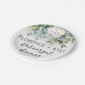 Assiettes En Carton Dîner de répétition Eucalyptus Elégant Dusty (Angle)