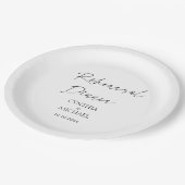 Assiettes En Carton Dîner de répétition Mariage simple Script (Angle)