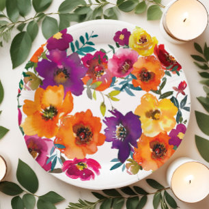 Assiettes En Carton Dîner de répétition mexicaine colorée Fiesta