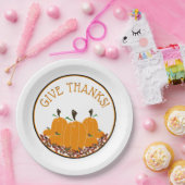 Assiettes En Carton Dîner De Thanksgiving, Merci, (Fête)