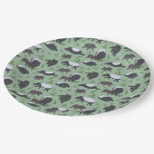 Assiettes En Carton Dîner en famille Tapir en vert (Angle)